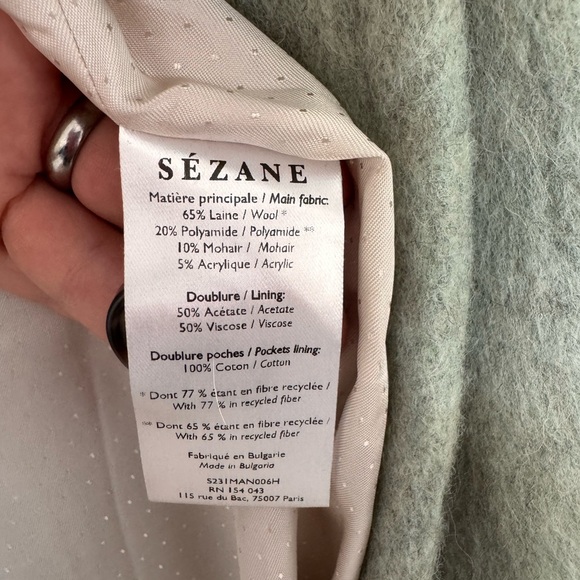 Sézane Marc Coat Sea Green SZ 36 - Picture 10 of 10